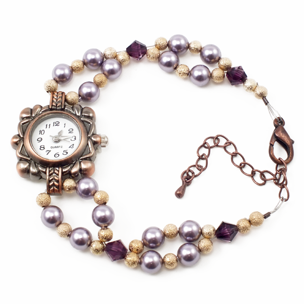 How To Make Powder Purple Swarovski Pearl Watch