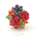 Step3 How To Make...Fimo Rose Mesh Ring With Swarovski
