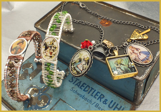 cameo cluster necklace & Bangle