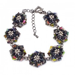Beaded Firework Burst Bracelet with Swarovski Crystals