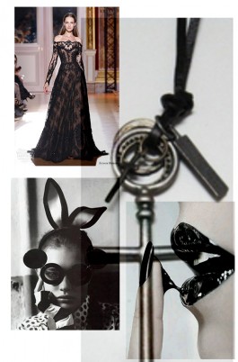 left black