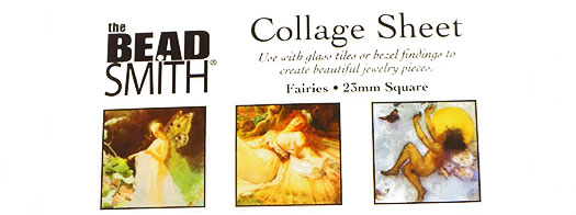 Beadsmith 23mm Square Collage Sheet - Fairies