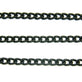 Black-plated small steel curb chain, 4x4.5mm links, shown in three parallel strands