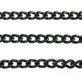 Black-plated medium steel curb chain, 5x6mm links, shown in three parallel strands