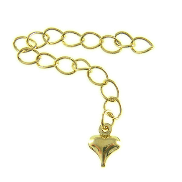75mm Extension Chain with Heart, gold-plated