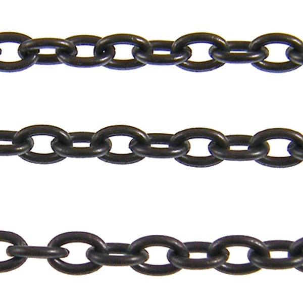 5x7mm Medium Steel Trace Chain, black-plated