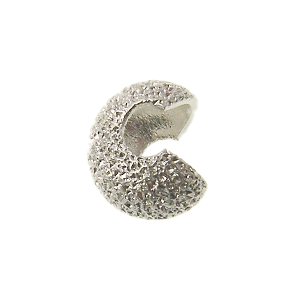 3mm Stardust Crimp Cover Findings, silver-plated