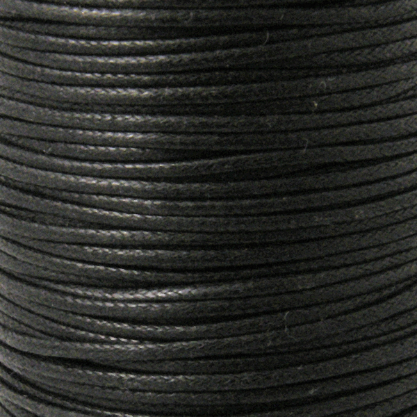 2mm Waxed Cotton Cord, black