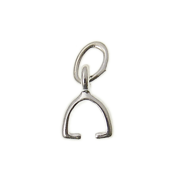 6mm High Grade Pinch Bail, silver-plated