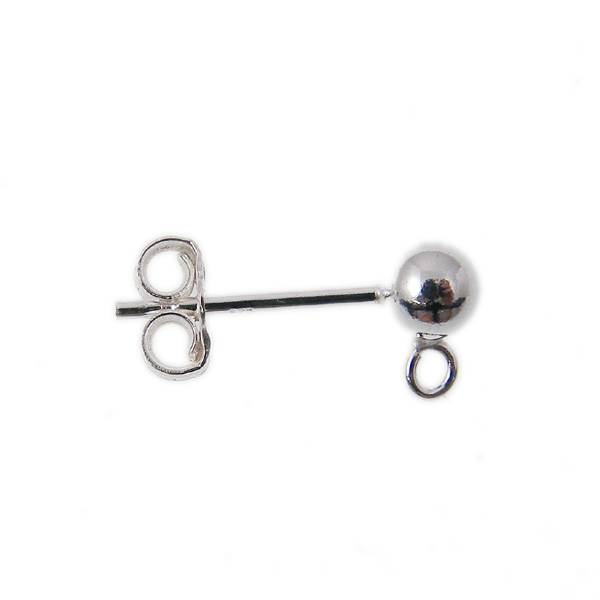 Sterling Silver 4mm Stud & Loop Earring With Scroll