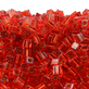 Miyuki 4mm Cube Seed Beads, silver lined flame red