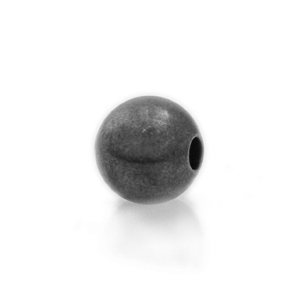 4mm Plain Metal Spacer Bead, black-plated
