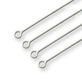 50mm Eyepins Findings, silver-plated nickel alloy