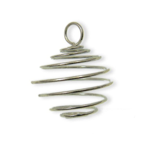 12x9mm Spiral Pendant Findings, silver-plated