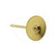 304 Stainless Steel Ear Stud with 5mm Flat Pad, gold colour