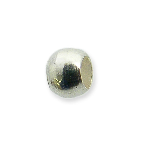 2.5mm Round Crimp Beads, silver-plated