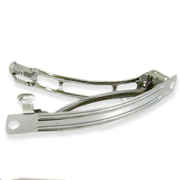 80mm Hair Clip, silver-plated
