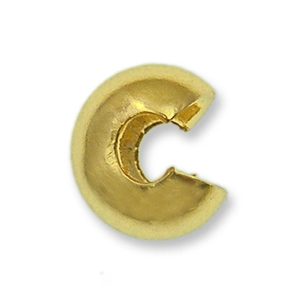 5mm Crimp Cover Findings, gold-plated