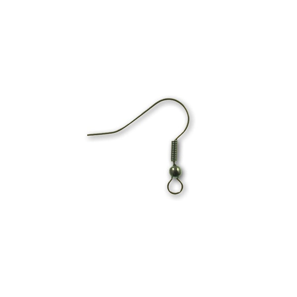 Fish Hook Earring/Earwire, black-plated