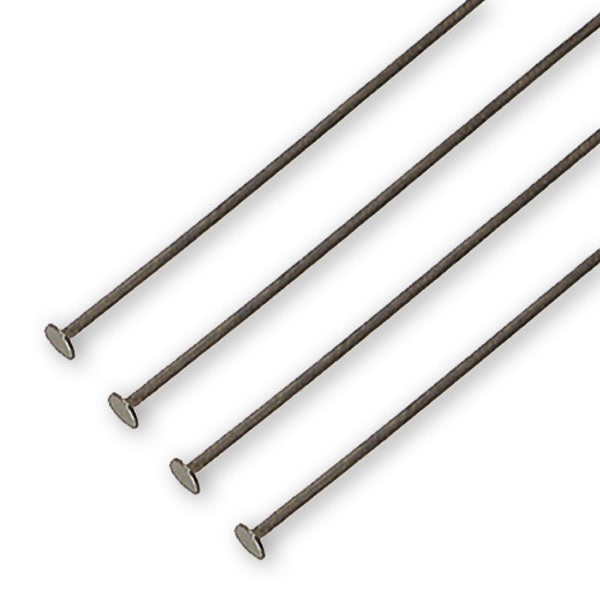 50mm Headpins Findings, black-plated
