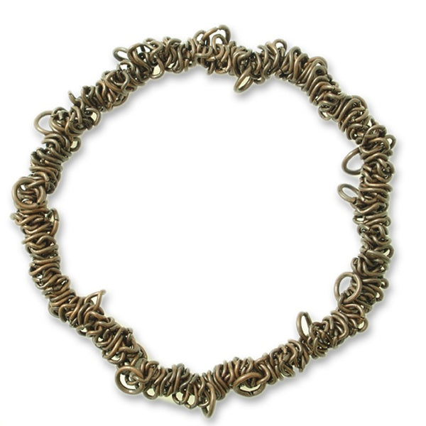 Elasticated Charm Bracelet With Jump Rings, antique-copper-plated