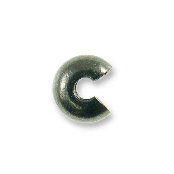 4mm Crimp Cover Findings, black-plated
