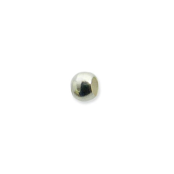 1.5mm Round Crimp Beads, silver-plated