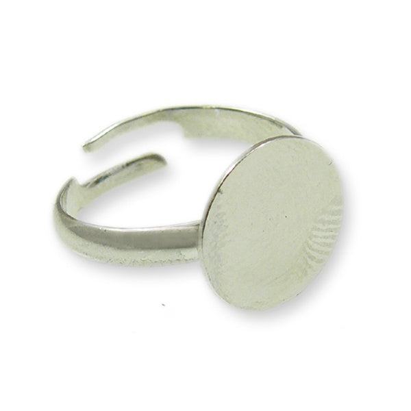 Adjustable Ring Base, 1, silver-plated