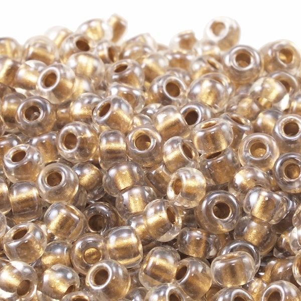 Miyuki Seed Beads 6/0, metallic gold lined crystal