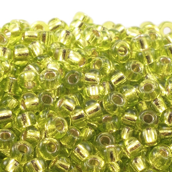 Miyuki Seed Beads 6/0, silver lined chartreuse