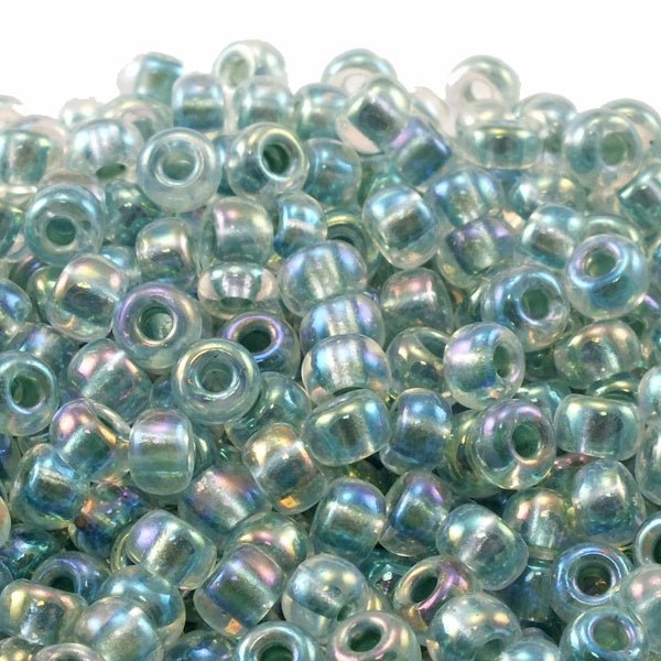 Miyuki Seed Beads 6/0, sea foam lined crystal AB