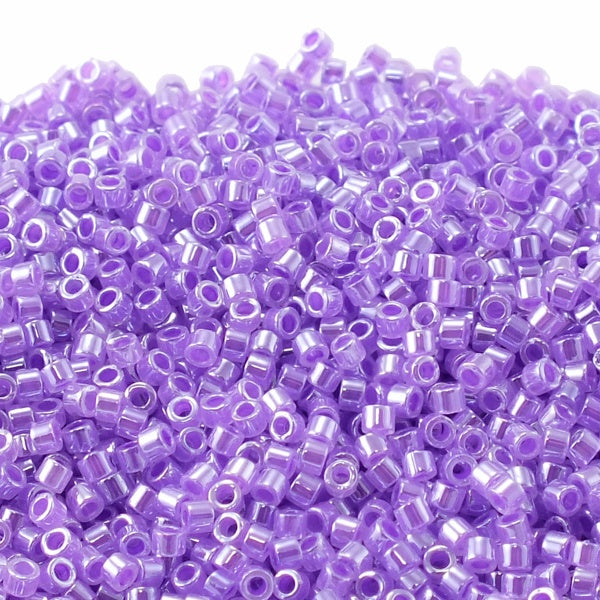 Miyuki 11/0 Delica Seed Beads, purple lined crystal (DB249)