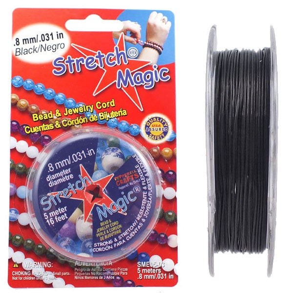 0.8mm Stretch Magic Elastic Beading Cord, black