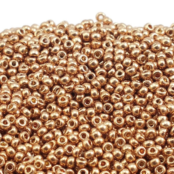 Miyuki Seed Beads 11/0, duracoat galvanised champagne