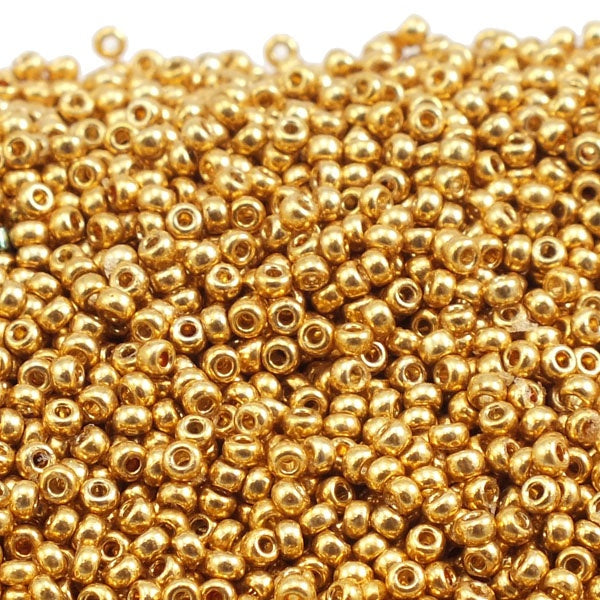 Miyuki Seed Beads 11/0, duracoat galvanised gold