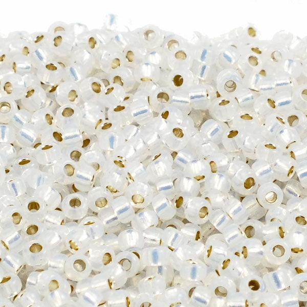 Miyuki Seed Beads 11/0, gilt lined opal