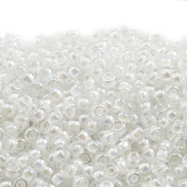 Miyuki Seed Beads 11/0, white lined crystal AB
