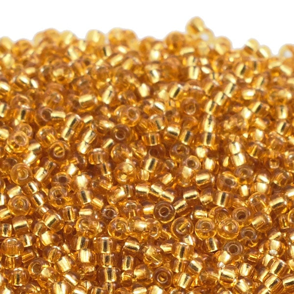 Miyuki Seed Beads 11/0, silver lined dark gold