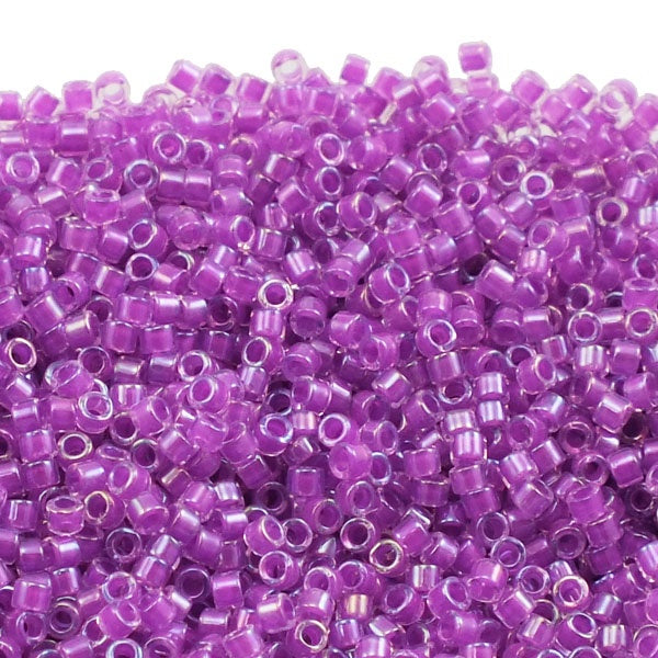Miyuki 11/0 Delica Seed Bead, lined lilac AB (DB073)