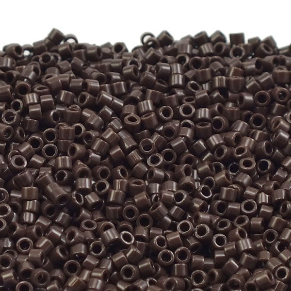Miyuki 11/0 Delica Seed Bead, opaque chocolate brown (DB734)