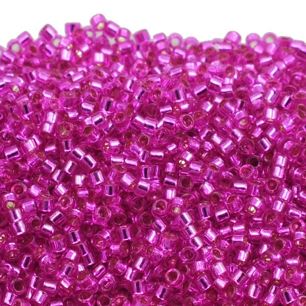 Miyuki 11/0 Delica Seed Bead, silver lined bright fuchsia (DB13400)