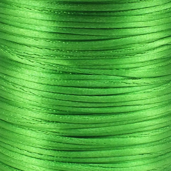 1.5mm Rattail Satin Cord, grass green