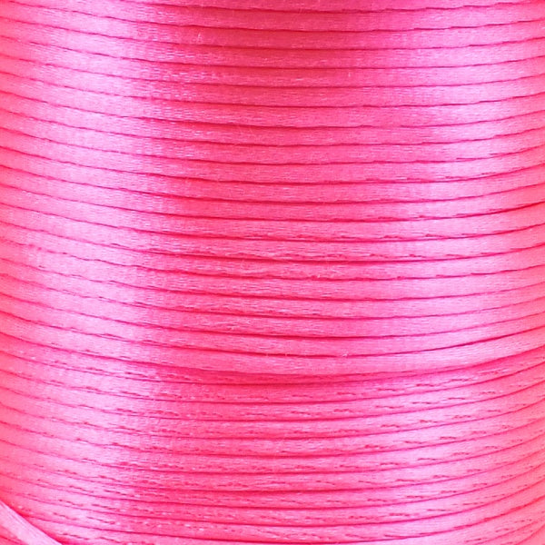 1.5mm Rattail Satin Cord, hot pink