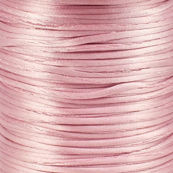 2mm Rattail Satin Cord, baby pink