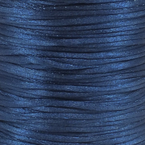 2mm Rattail Satin Cord, navy