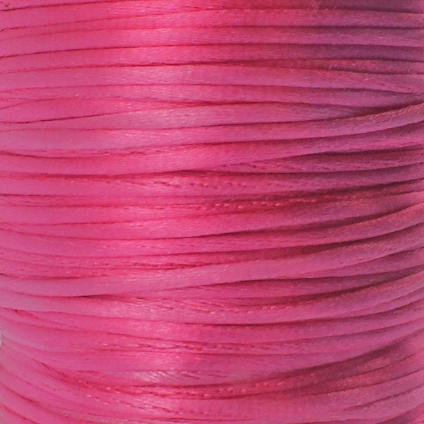 1.5mm Rattail Satin Cord, strawberry pink