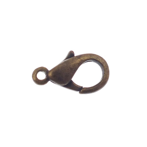 14mm Trigger/Lobster Clasp Catch - Antique Brass Plated - 10pk