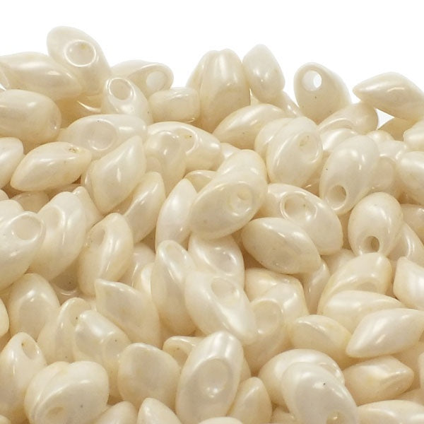Miyuki 4x7mm Long Magatama Seed Beads, cream ceylon