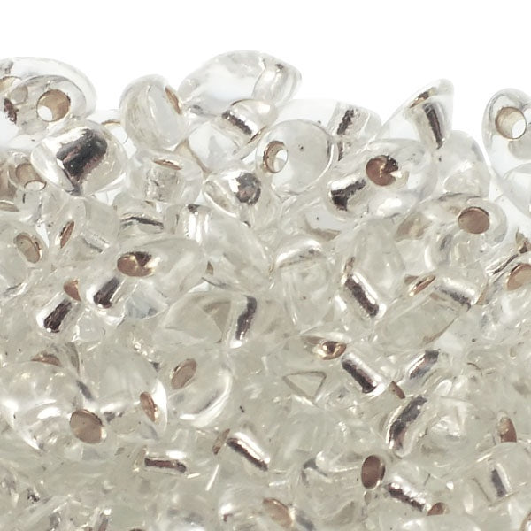 Miyuki 4x7mm Long Magatama Seed Beads, silver lined crystal