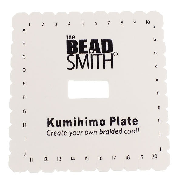Beadsmith Kumihimo 6" Square Braiding Disc Plate, plus downloadable instructions